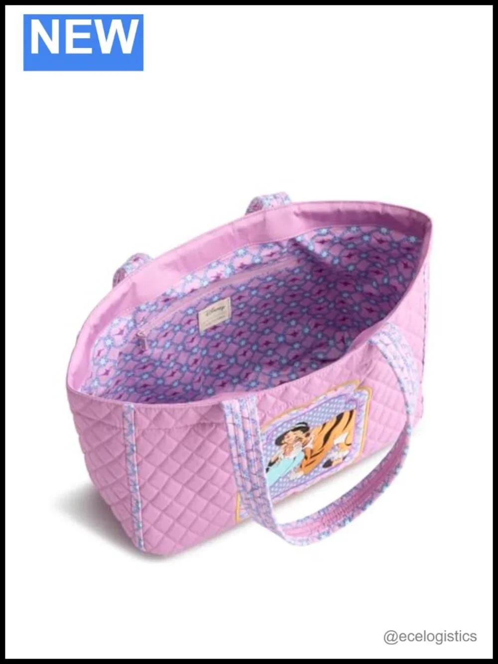 Reversible Quilted Cotton Tote Bag with Pockets